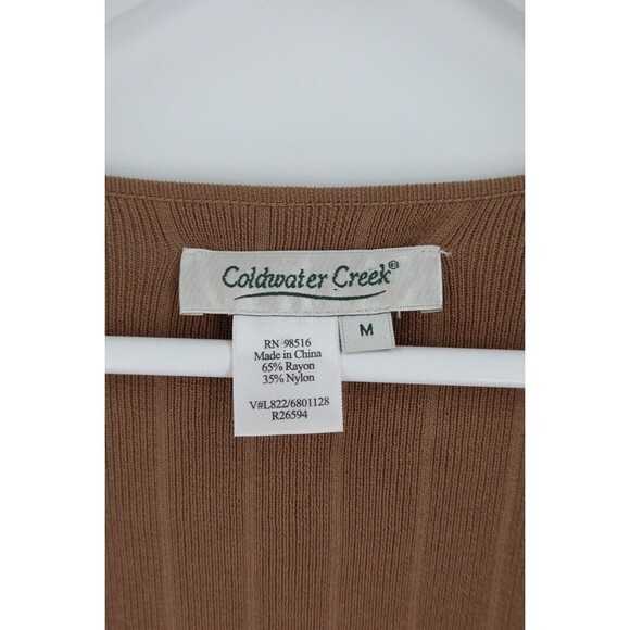 Coldwater Creek Women Size Medium Brown Knit Button Sweater Dress - Picture 9 of 9